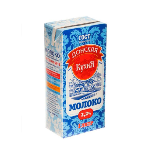 Молоко Донская кухня ж3,2 1л т/п у/паст
