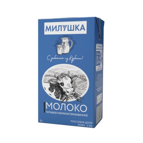 Молоко Милушка ж2,5 1л б/крышки